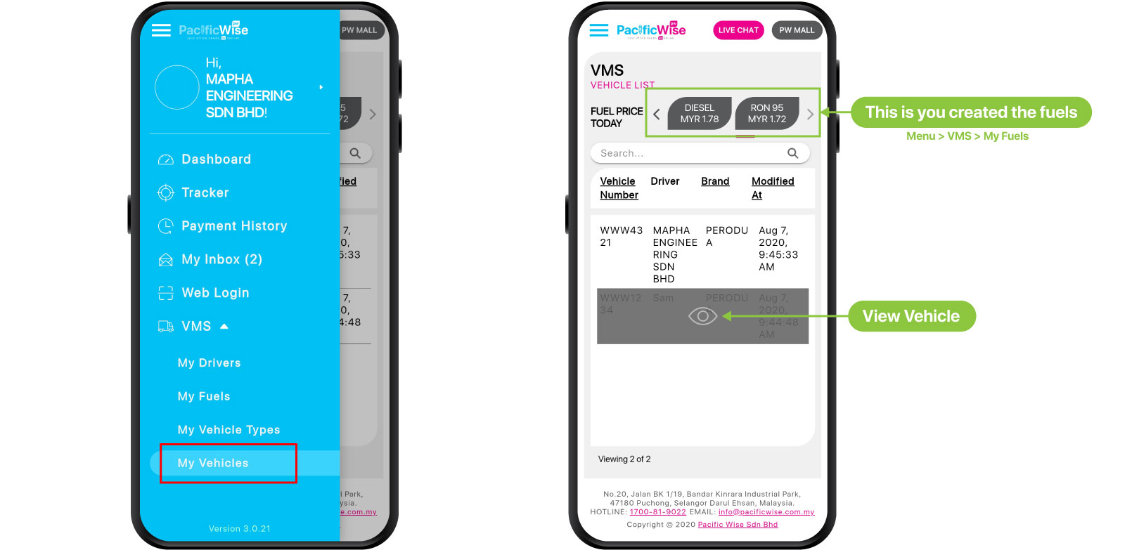 What is VMS Function (Mobile)